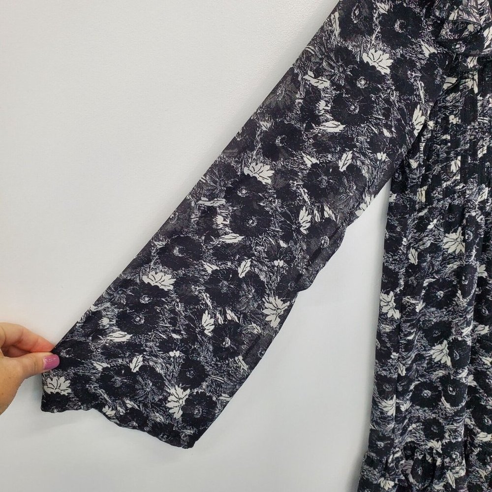Free People Black & White Floral Mini Dress - Picture 8 of 16